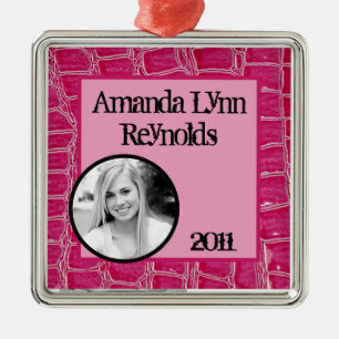 Personalized Custom Ornament Hot Pink Croc Faux