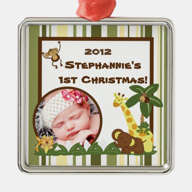 Personalized Custom Ornament Jungle Babies (Front)
