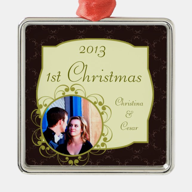 Personalized Custom Ornament Light/Olive Green Cha (Front)