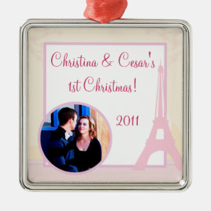 Personalized Custom Ornament Lovers in Paris