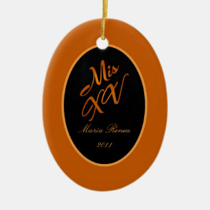Personalized Custom Ornament Mis XV Orange