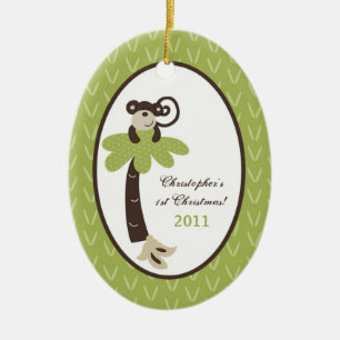 Personalized Custom Ornament Monkey Time Zoo Jungl