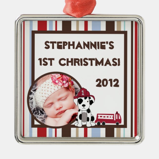 Personalized Custom Ornament Nojo Fire Engine (Front)