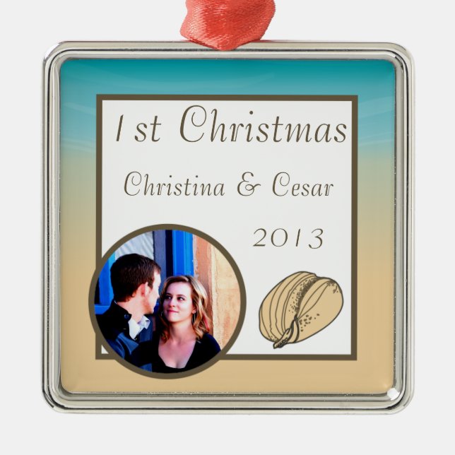 Personalized Custom Ornament Ocean Beach Shore Sea (Front)