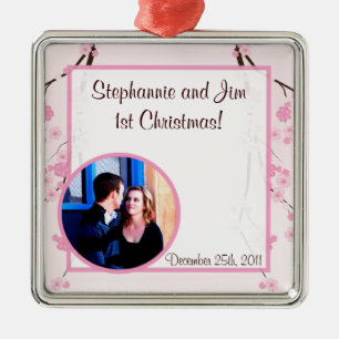 Personalized Custom Ornament Pink Cherry Blossom