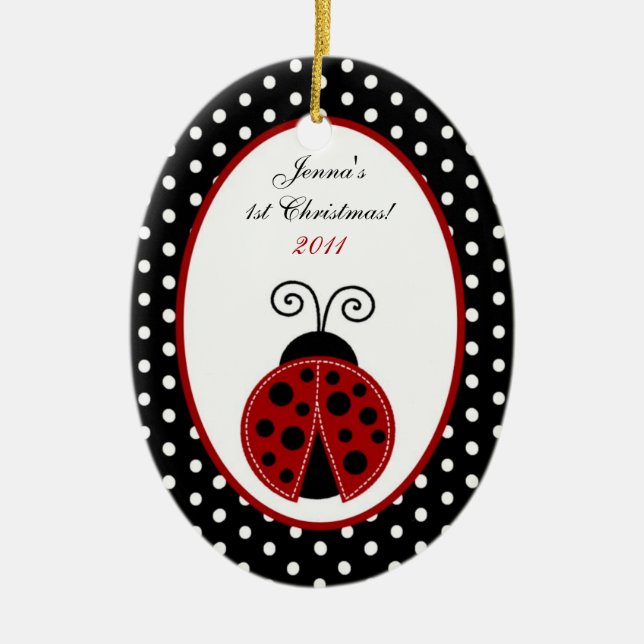 Personalized Custom Ornament Red Ladybug (Front)