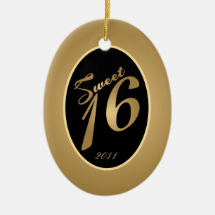 Personalized Custom Ornament Sweet 16 Gold