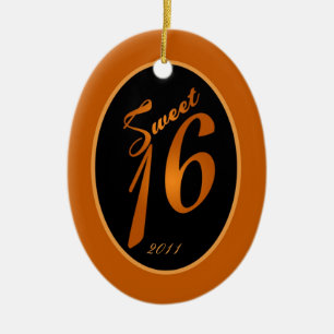 Personalized Custom Ornament Sweet 16 Orange