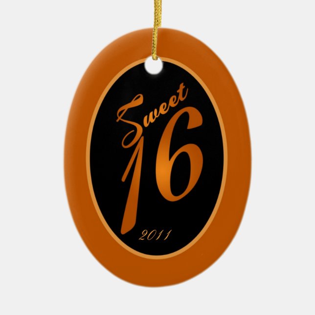 Personalized Custom Ornament Sweet 16 Orange (Front)