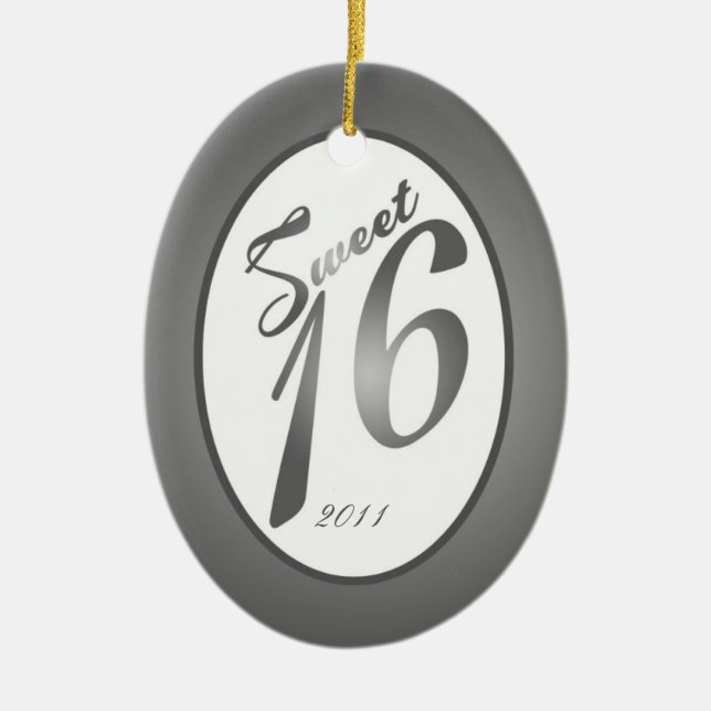Personalized Custom Ornament Sweet 16 Silver (Front)