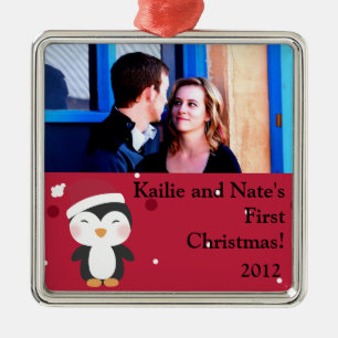 Personalized Custom Ornaments Christmas Hat Pengui