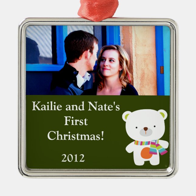 Personalized Custom Ornaments Christmas Polar Bear (Front)
