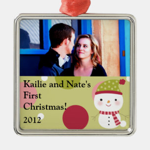 Personalized Custom Ornaments Frosty Snowman Polka
