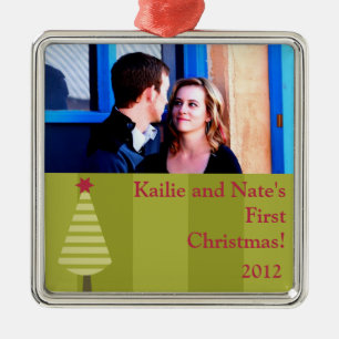 Personalized Custom Ornaments Olive Green Striped