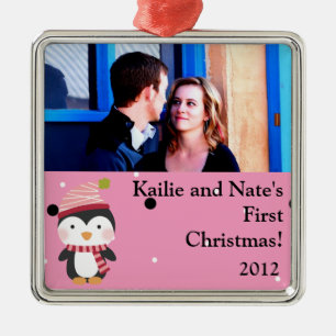 Personalized Custom Ornaments Penguin Cuties Polka