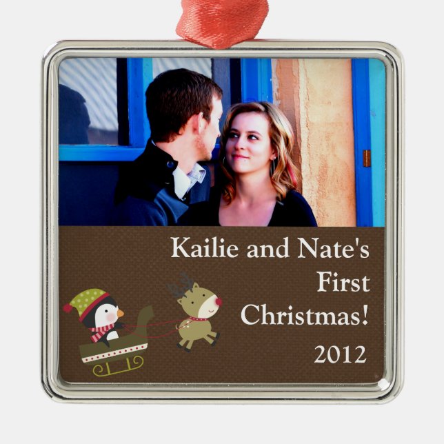 Personalized Custom Ornaments Penguin / Reindeer C (Front)