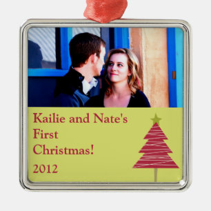 Personalized Custom Ornaments Red Tree Christmas H