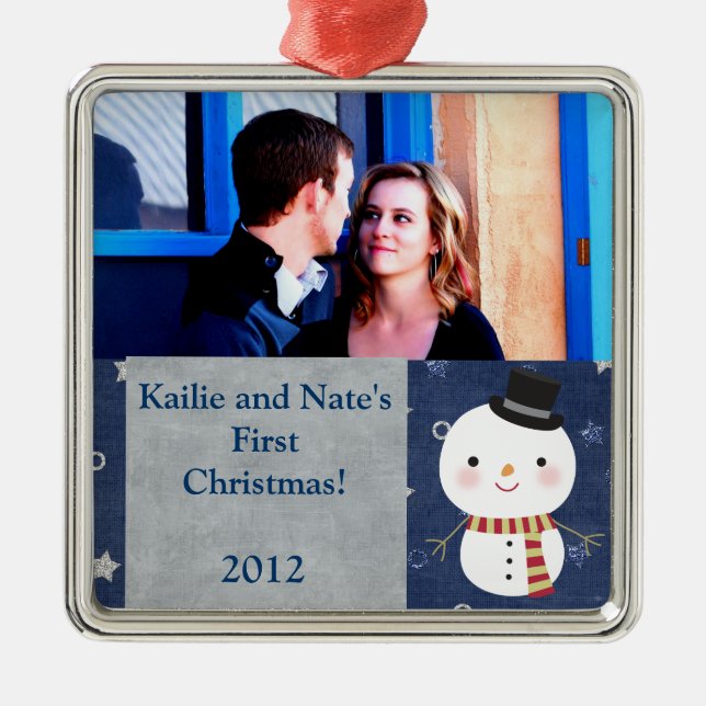 Personalized Custom Ornaments Top Hat Snowman (Front)