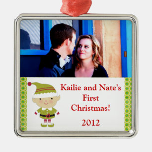 Personalized Custom Ornaments Winter Elf in Green