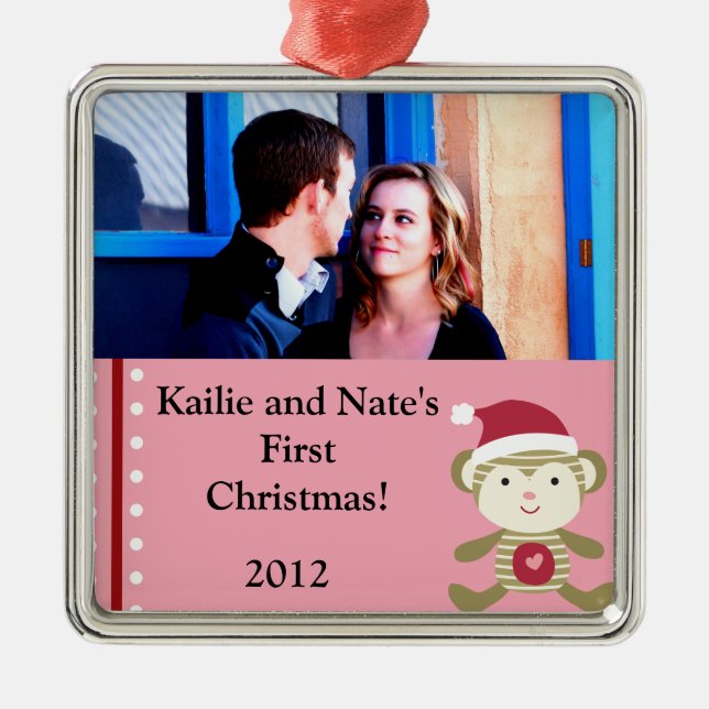 Personalized Custom Ornaments Winter Monkey in San (Front)