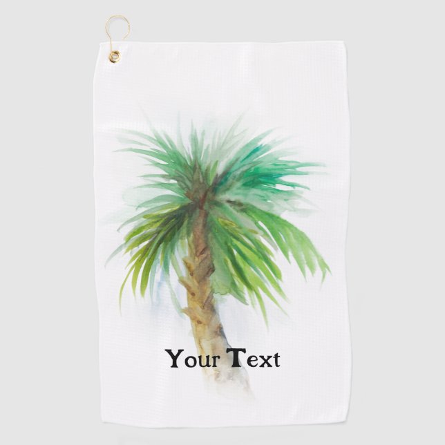 Personalized Custom Palm Tree Golf Towel (Front)