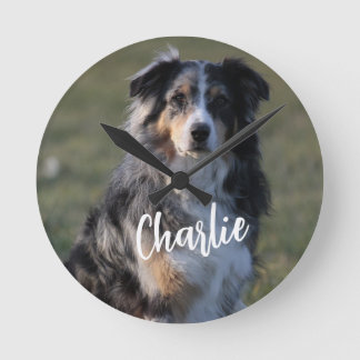 Personalized Custom Pet Dog Photo Gift Round Clock