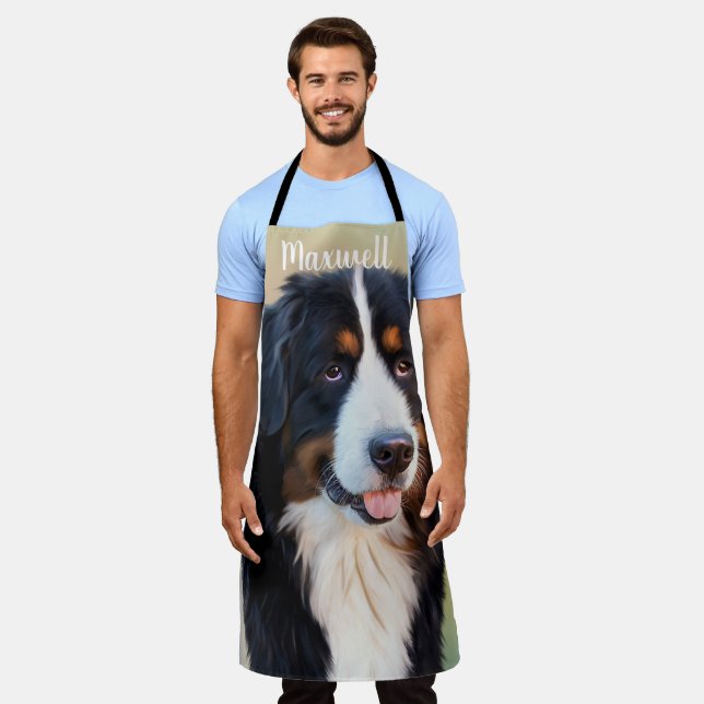 Personalized Custom Pet Photo Dog Owners Apron (Worn)