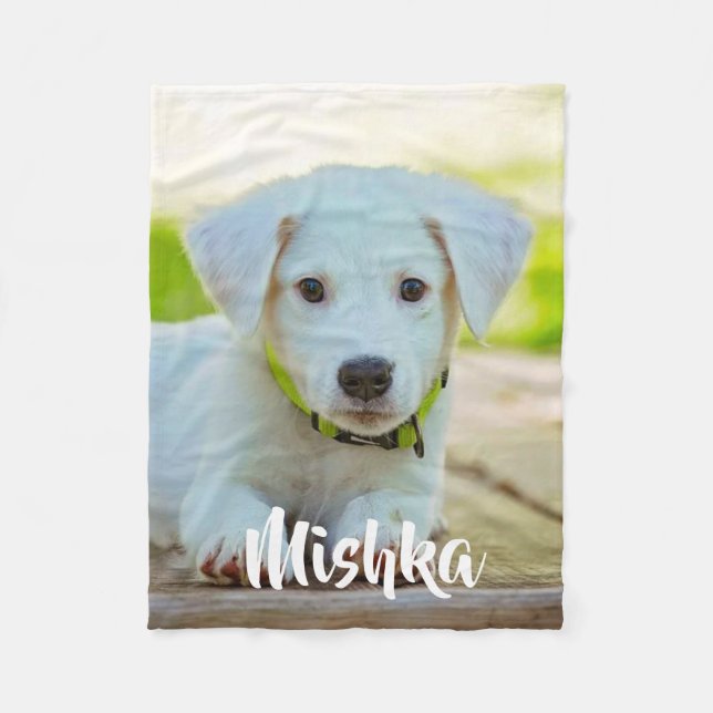 Personalized custom pet photo fleece blanket (Front)
