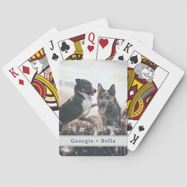 Personalized Custom Pet Photo Name Playing Cards (Back)