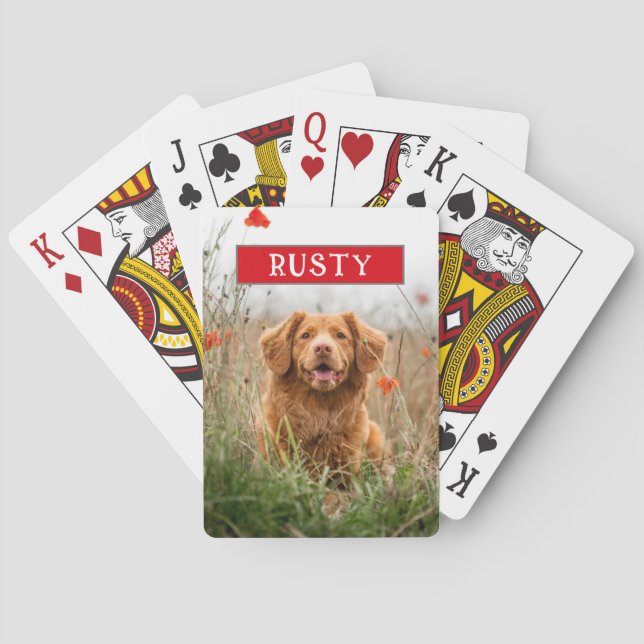 Personalized Custom Pet Photo Name Playing Cards (Back)