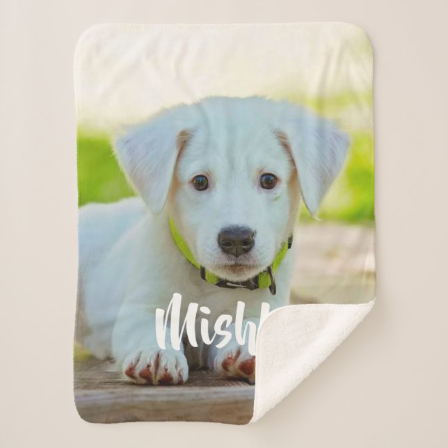 Personalized custom pet photo  sherpa blanket (Front)