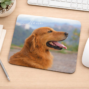Personalized Custom Photo And Dog Name Mouse Pad