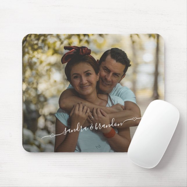 Personalized Custom Photo And Names Design Mouse Pad (With Mouse)
