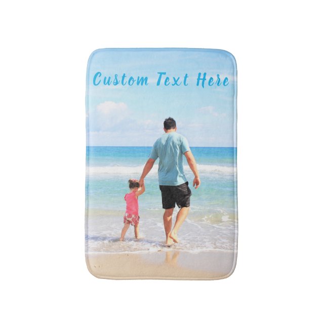 Personalized Custom Photo and Text Bath Mat (Front Vertical)
