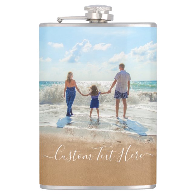 Personalized Custom Photo and Text Flask (Front)