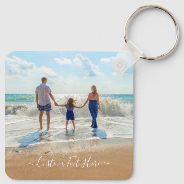 Personalized Custom Photo and Text Keychain (Back)