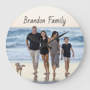 Personalized Custom Photo and Text  Large Clock