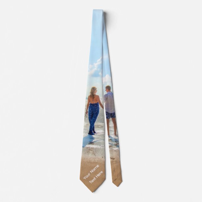 Personalized Custom Photo and Text Neck Tie (Front)