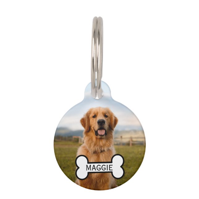 Personalized Custom Photo And Text Pet ID Tag (Front)