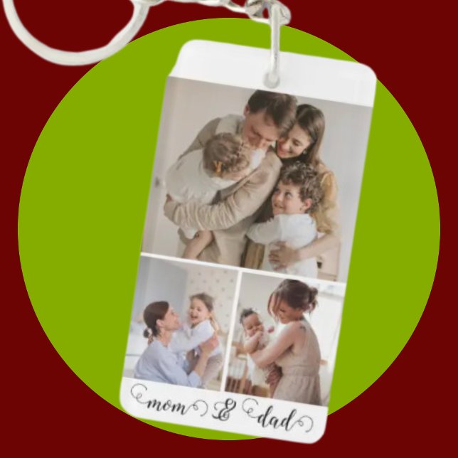 Personalized Custom Photo and Text Photo Collage Keychain (Creator Uploaded)