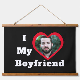 Personalized Custom Photo Bae I Love My Boyfriend Hanging Tapestry