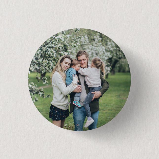 Personalized Custom Photo Best Dad Ever 1 Inch Round Button (Front)