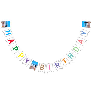 Personalized Custom Photo Birthday Bunting Flags