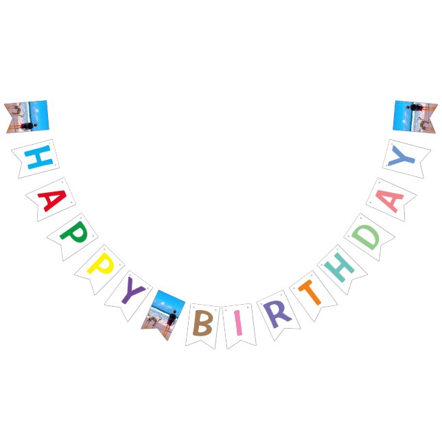 Personalized Custom Photo Birthday Bunting Flags (All)
