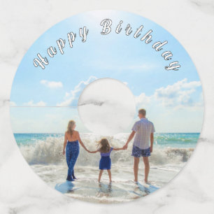 Personalized Custom Photo Birthday Wine Glass Tag