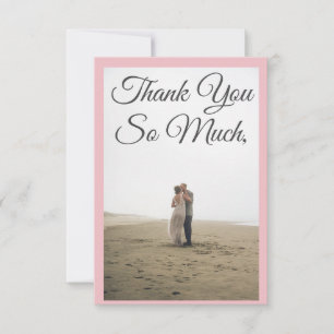 Personalized Custom Photo blush pink Than Thank You Card