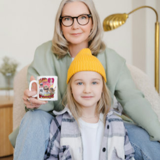 Personalized Custom Photo Bootleg I love Grandkids Two-Tone Coffee Mug