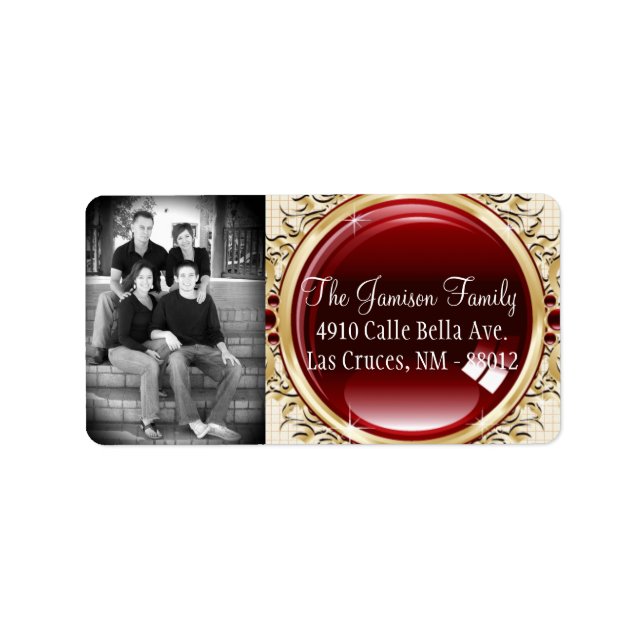 Personalized Custom Photo Brown Polk Mailing Label (Front)