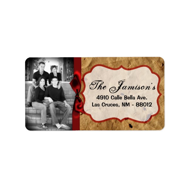 Personalized Custom Photo Christmas Mailing Label (Front)