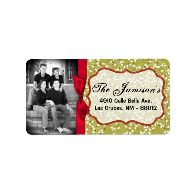 Personalized Custom Photo Christmas Mailing Label (Front)